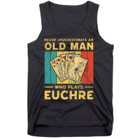 Never Underestimate An Old Man Who Plays Euchre Tank Top