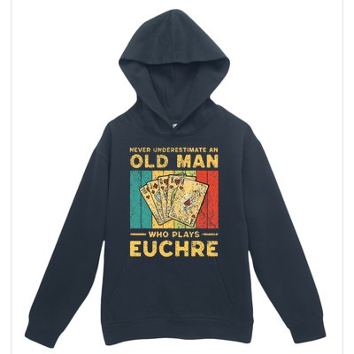 Never Underestimate An Old Man Who Plays Euchre Urban Pullover Hoodie