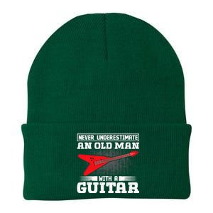 Never Underestimate An Old Man With A Guitar Knit Cap Winter Beanie