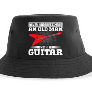 Never Underestimate An Old Man With A Guitar Sustainable Bucket Hat