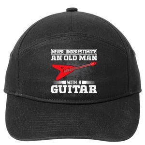 Never Underestimate An Old Man With A Guitar 7-Panel Snapback Hat