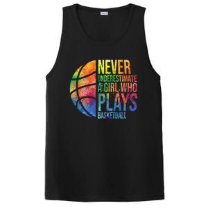 Never Underestimate A Who Plays Basketball Great Gift Basketball Gift PosiCharge Competitor Tank