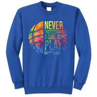 Never Underestimate A Who Plays Basketball Great Gift Basketball Gift Sweatshirt