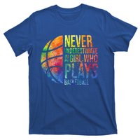 Never Underestimate A Who Plays Basketball Great Gift Basketball Gift T-Shirt