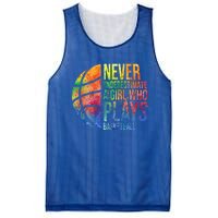 Never Underestimate A Who Plays Basketball Great Gift Basketball Gift Mesh Reversible Basketball Jersey Tank