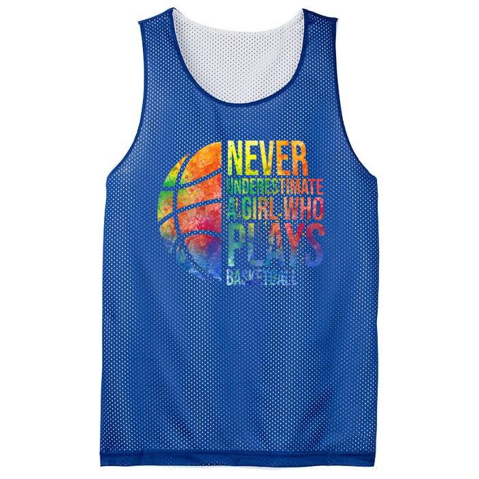 Never Underestimate A Who Plays Basketball Great Gift Basketball Gift Mesh Reversible Basketball Jersey Tank