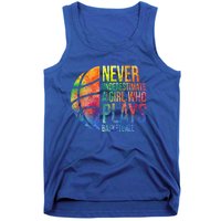 Never Underestimate A Who Plays Basketball Great Gift Basketball Gift Tank Top