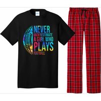 Never Underestimate A  Who Plays Football  Power Pajama Set