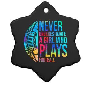 Never Underestimate A  Who Plays Football  Power Ceramic Star Ornament