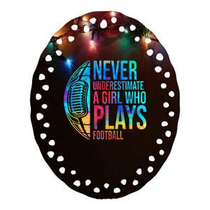 Never Underestimate A  Who Plays Football  Power Ceramic Oval Ornament