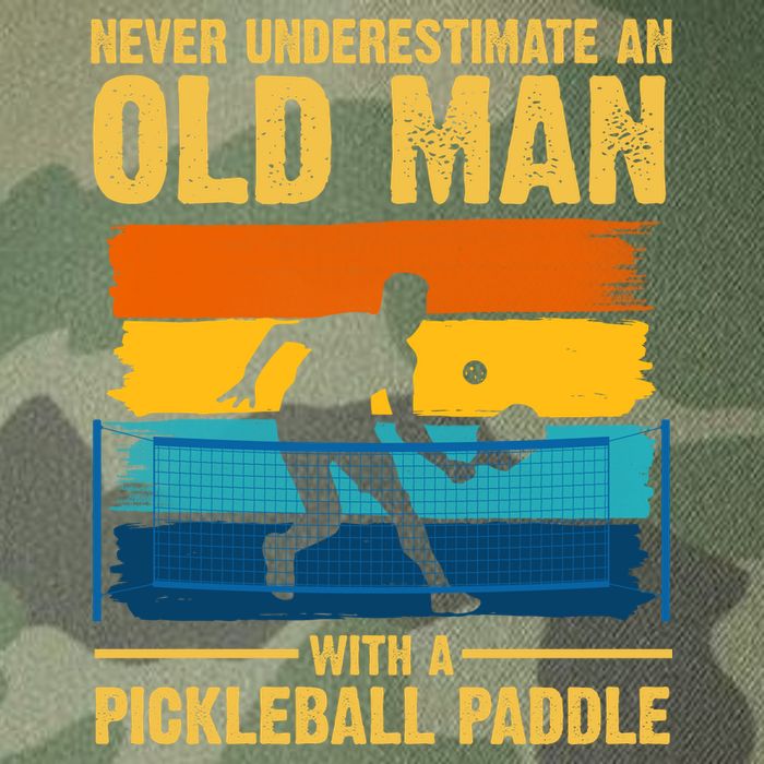 Never Underestimate An Old Man With A Pickleball Paddle Legacy Tie Dye Trucker Hat
