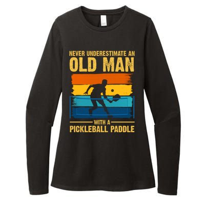 Never Underestimate An Old Man With A Pickleball Paddle Womens CVC Long Sleeve Shirt