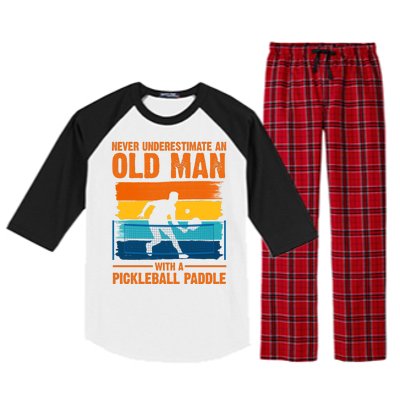 Never Underestimate An Old Man With A Pickleball Paddle Raglan Sleeve Pajama Set