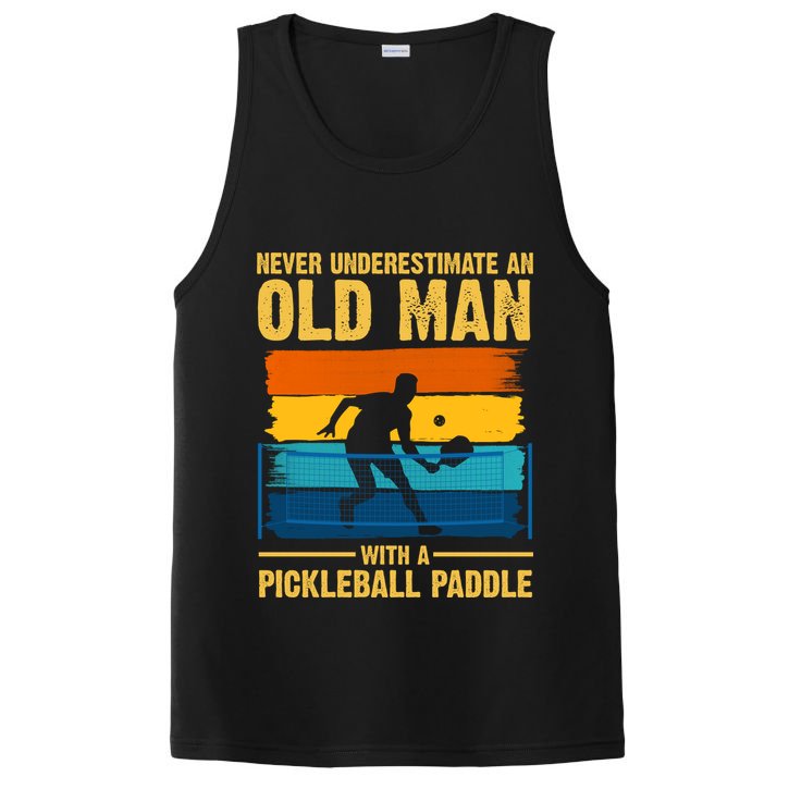 Never Underestimate An Old Man With A Pickleball Paddle PosiCharge Competitor Tank