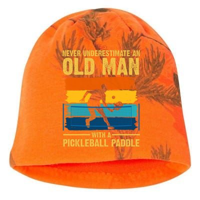 Never Underestimate An Old Man With A Pickleball Paddle Kati - Camo Knit Beanie