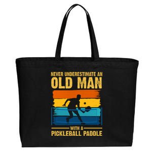 Never Underestimate An Old Man With A Pickleball Paddle Cotton Canvas Jumbo Tote