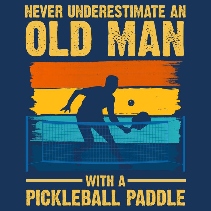 Never Underestimate An Old Man With A Pickleball Paddle Full-Length Apron With Pockets