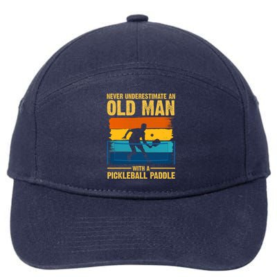 Never Underestimate An Old Man With A Pickleball Paddle 7-Panel Snapback Hat