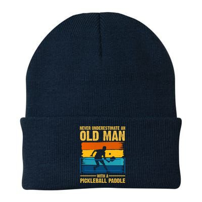 Never Underestimate An Old Man With A Pickleball Paddle Knit Cap Winter Beanie