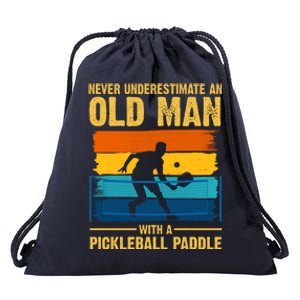 Never Underestimate An Old Man With A Pickleball Paddle Drawstring Bag