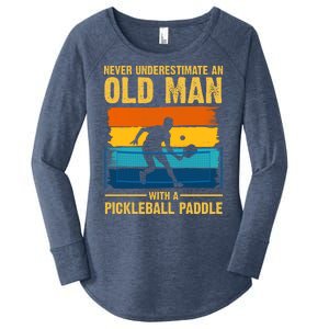 Never Underestimate An Old Man With A Pickleball Paddle Women's Perfect Tri Tunic Long Sleeve Shirt