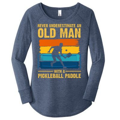 Never Underestimate An Old Man With A Pickleball Paddle Women's Perfect Tri Tunic Long Sleeve Shirt