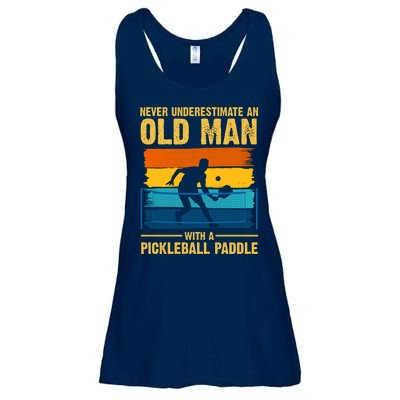 Never Underestimate An Old Man With A Pickleball Paddle Ladies Essential Flowy Tank