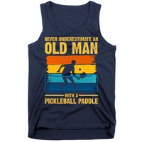 Never Underestimate An Old Man With A Pickleball Paddle Tank Top