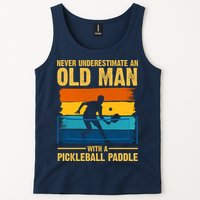 Never Underestimate An Old Man With A Pickleball Paddle Tank Top