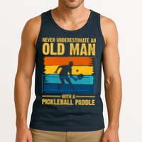 Never Underestimate An Old Man With A Pickleball Paddle Tank Top
