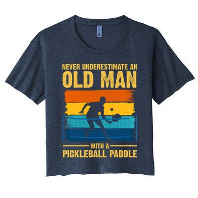 Never Underestimate An Old Man With A Pickleball Paddle Crop Top