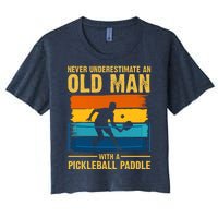 Never Underestimate An Old Man With A Pickleball Paddle Women's Crop Top Tee