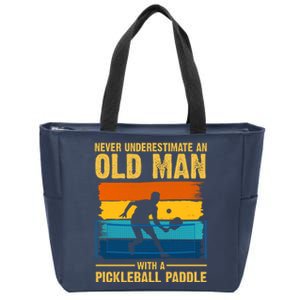 Never Underestimate An Old Man With A Pickleball Paddle Zip Tote Bag