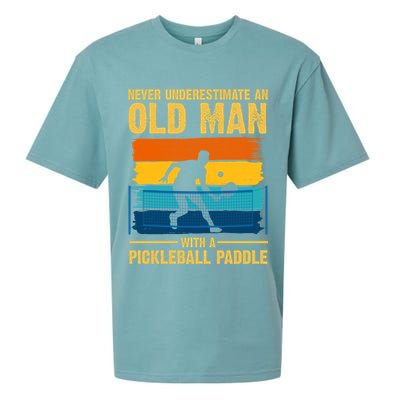 Never Underestimate An Old Man With A Pickleball Paddle Sueded Cloud Jersey T-Shirt