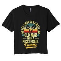 Never Underestimate An Old Man With A Pickleball Paddle Crop Top