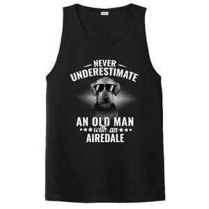 Never Underestimate An Old With Airedale Terrier Gift PosiCharge Competitor Tank