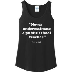 Never Underestimate A Public School Teacher Coach Quote Ladies Essential Tank