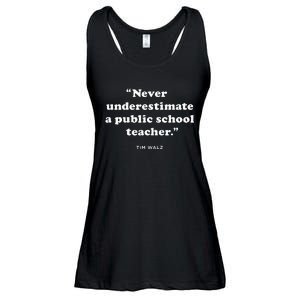 Never Underestimate A Public School Teacher Coach Quote Ladies Essential Flowy Tank