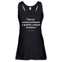 Never Underestimate A Public School Teacher Coach Quote Ladies Essential Flowy Tank