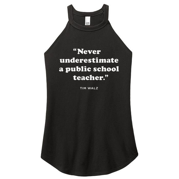 Never Underestimate A Public School Teacher Coach Quote Women's Perfect Tri Rocker Tank