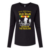 Never Underestimate An OLD MAN Vietnam Veteran Gift Womens Cotton Relaxed Long Sleeve T-Shirt