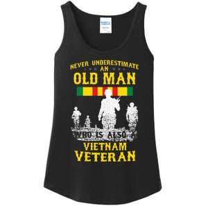 Never Underestimate An OLD MAN Vietnam Veteran Gift Ladies Essential Tank