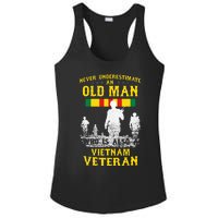 Never Underestimate An OLD MAN Vietnam Veteran Gift Ladies PosiCharge Competitor Racerback Tank