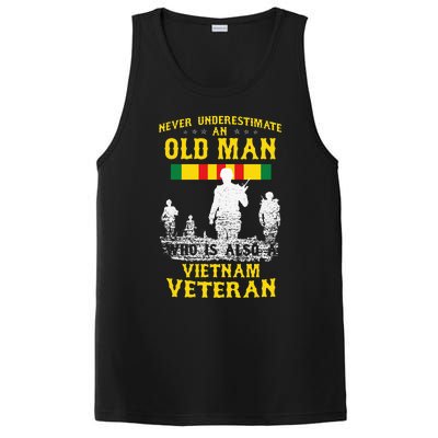 Never Underestimate An OLD MAN Vietnam Veteran Gift PosiCharge Competitor Tank