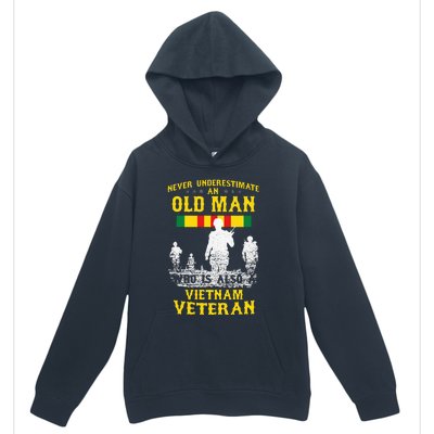 Never Underestimate An OLD MAN Vietnam Veteran Gift Urban Pullover Hoodie