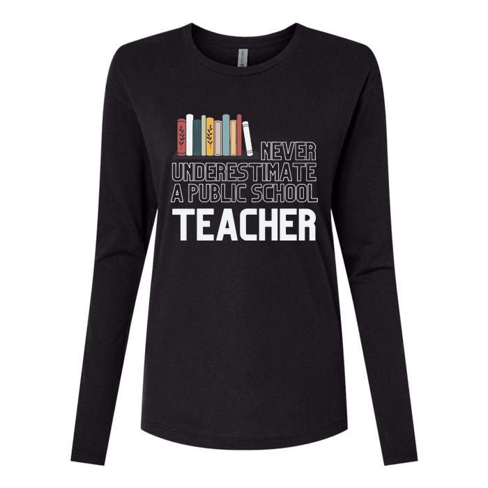 Never Underestimate A Public School Teacher Womens Cotton Relaxed Long Sleeve T-Shirt