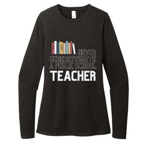 Never Underestimate A Public School Teacher Womens CVC Long Sleeve Shirt