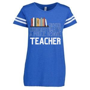 Never Underestimate A Public School Teacher Enza Ladies Jersey Football T-Shirt