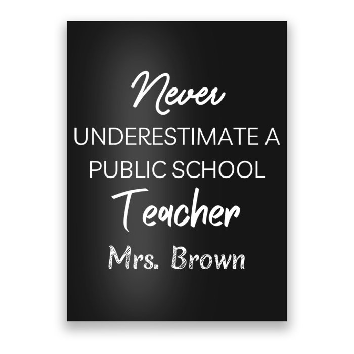 Never Underestimate A Public School Teacher Poster