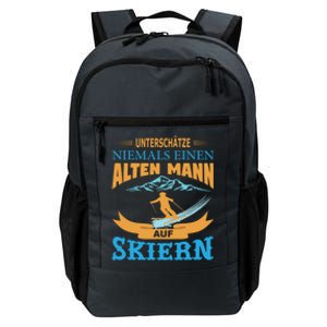 Never Underestimate An Old On Skis Winter Holidays Cool Gift Daily Commute Backpack